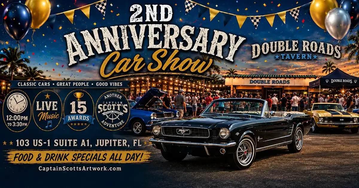 A display of classic and custom cars at the Cruise In Car Show.