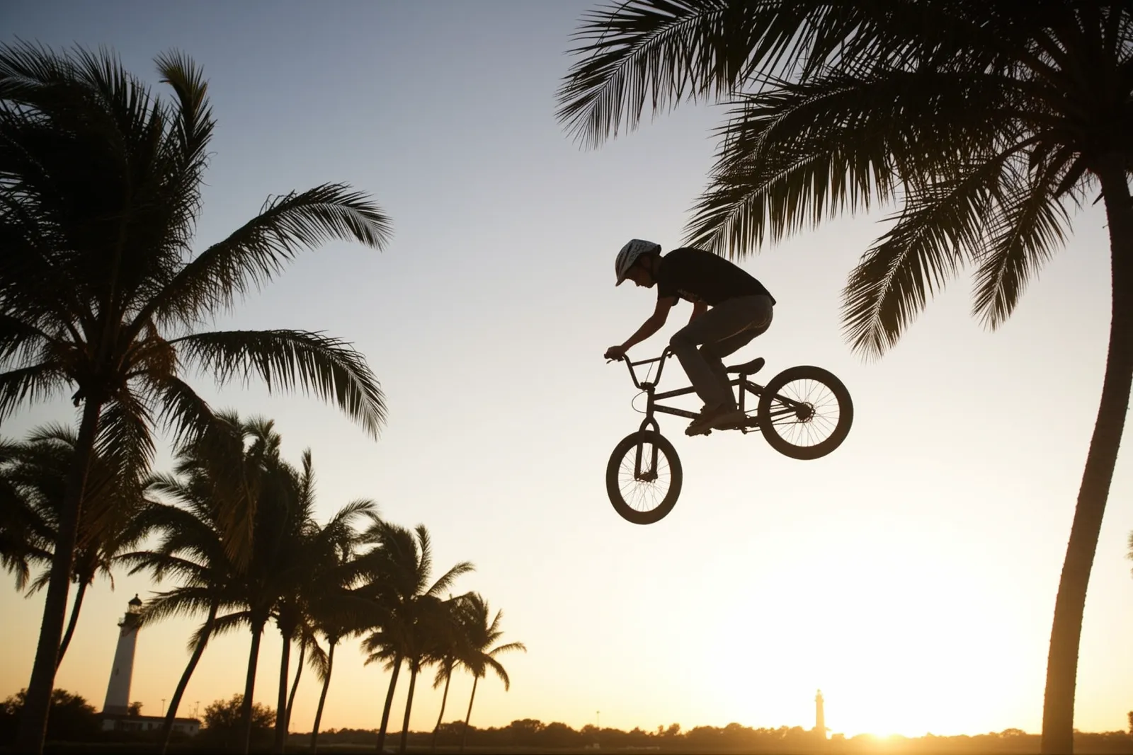 BMX riders performing tricks at the Jupiter BMX Jam event.