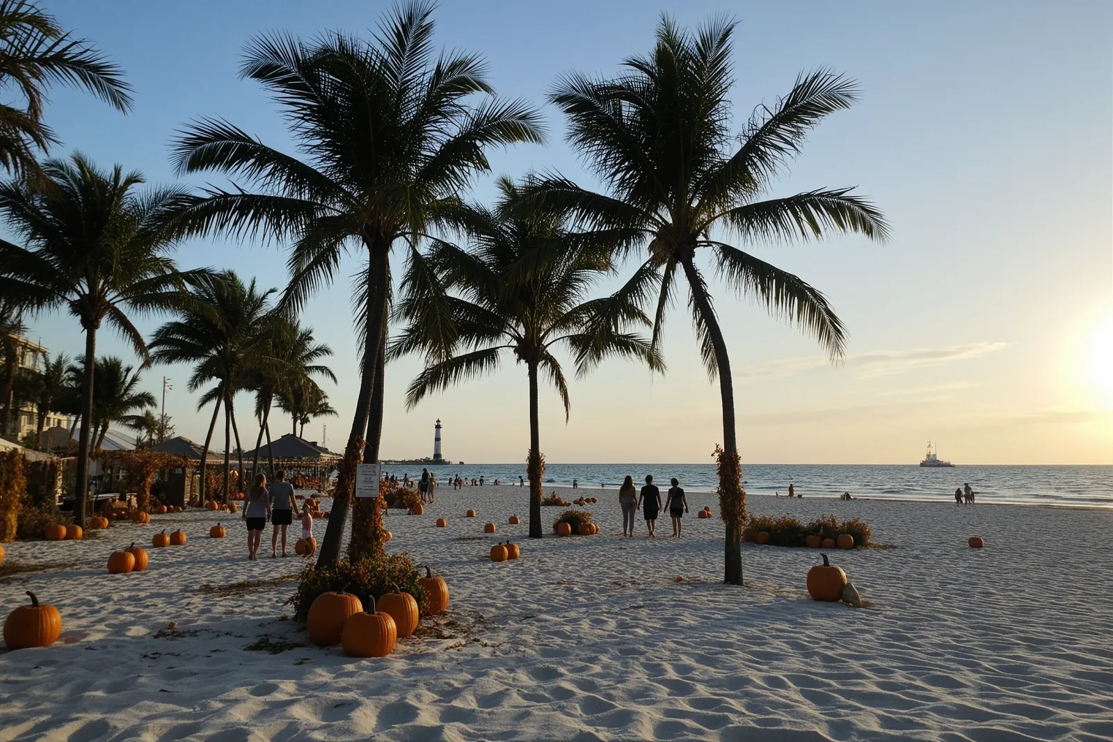 A festive fall scene with families enjoying activities at the Pumpkin Fest.