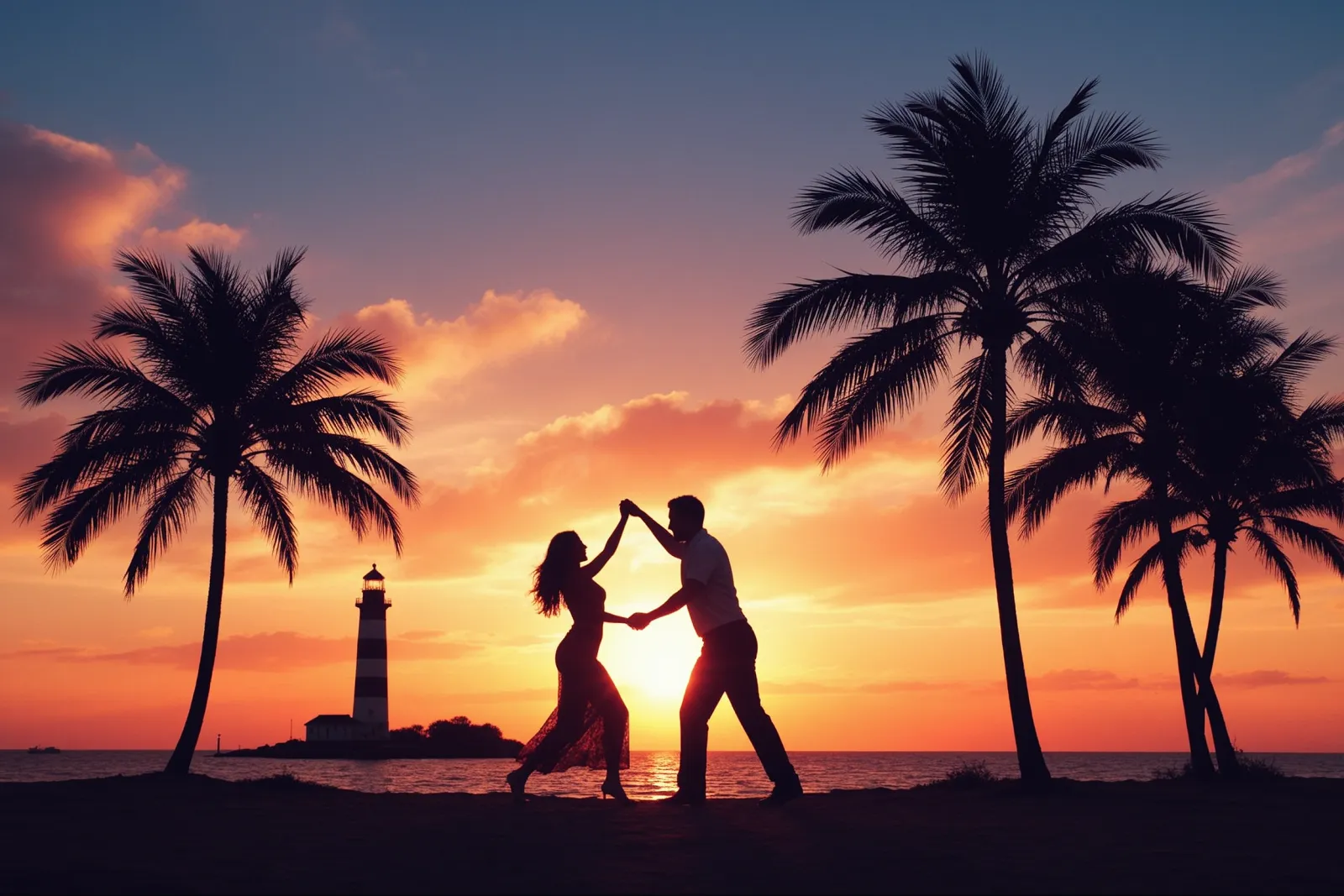 People dancing salsa at a community event in Jupiter, Florida.