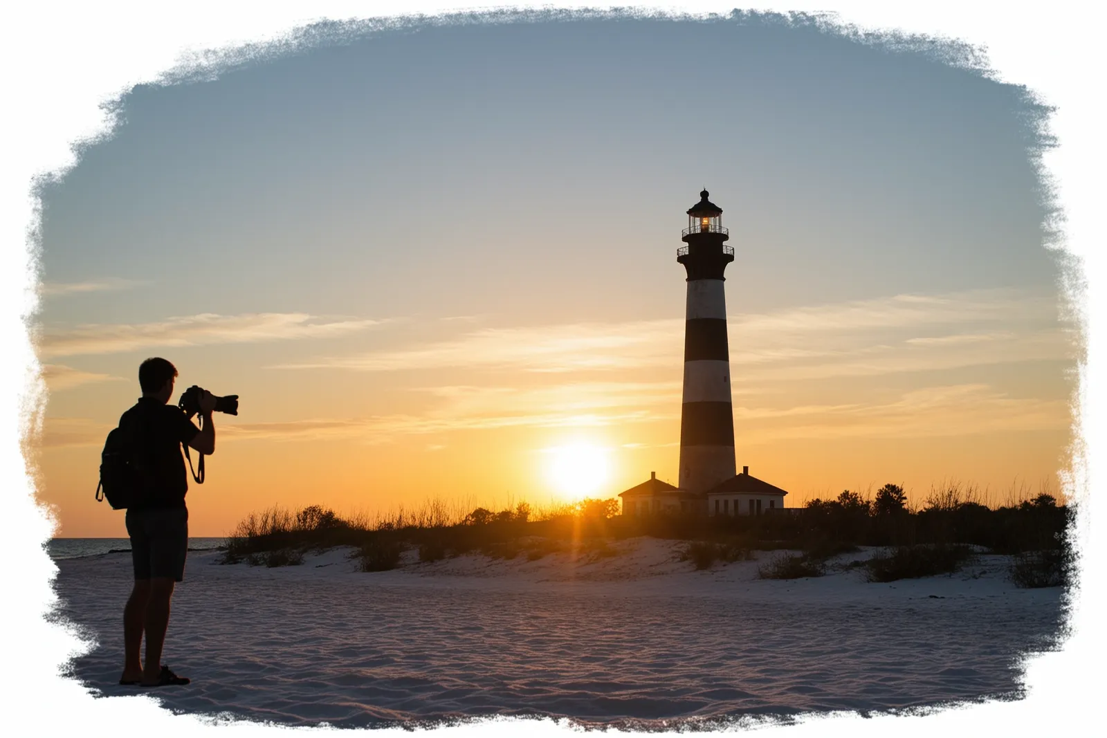Participants taking photos during a workshop at the Jupiter Inlet Lighthouse & Museum.