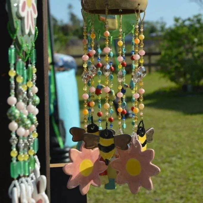 A bustling market with vendors selling handmade crafts and local produce.