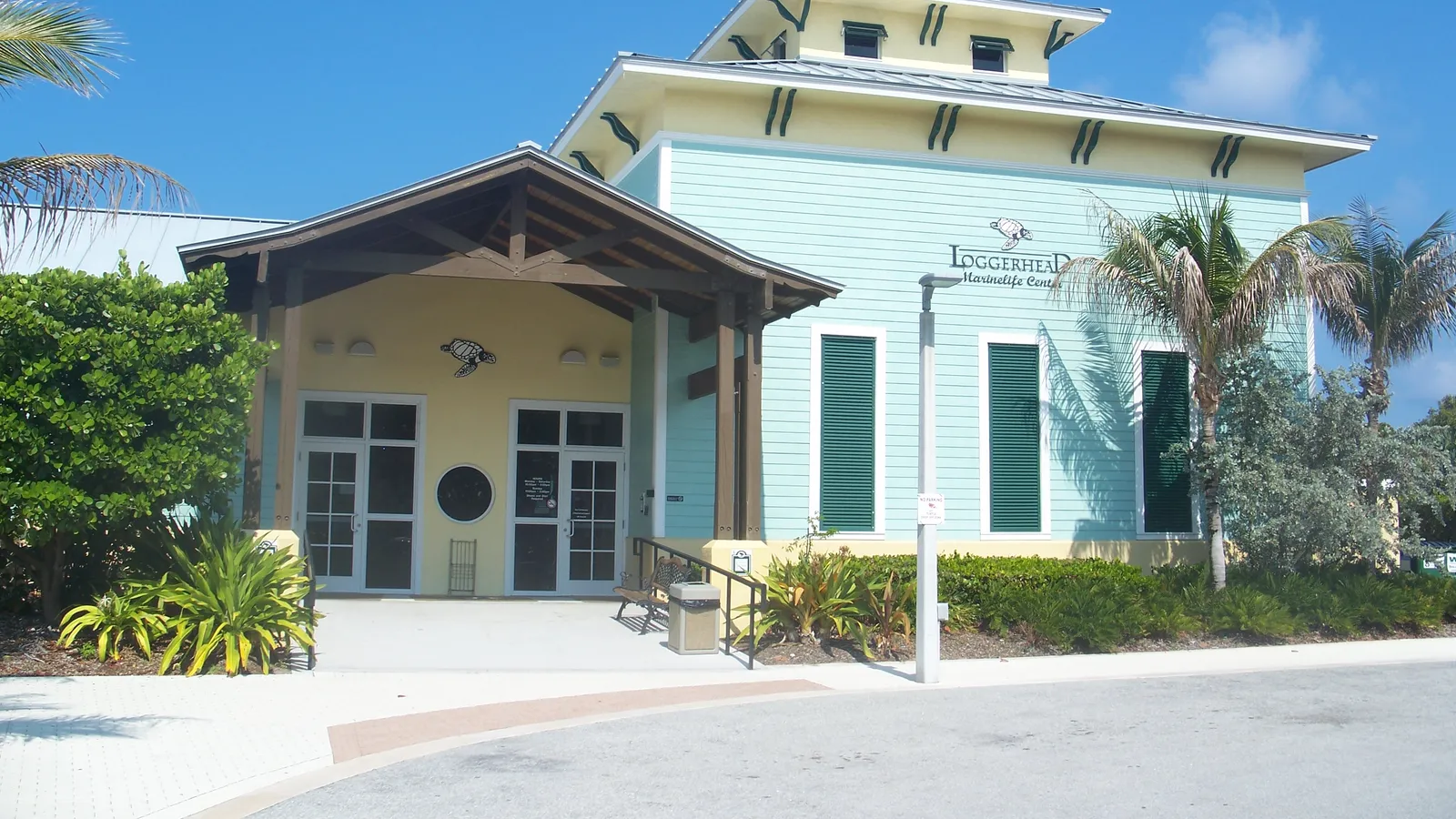 The entrance of the Loggerhead Marinelife Center building in Juno Beach.